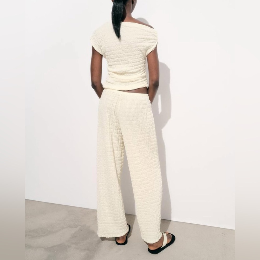 Zara Textured Pants & Asymmetric Top Set - Picture 3 of 8